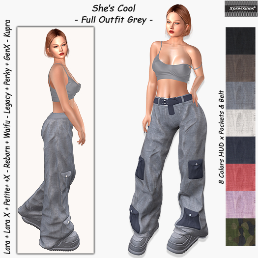 [Xprs] - She's Cool Outift Grey (LaraX included)