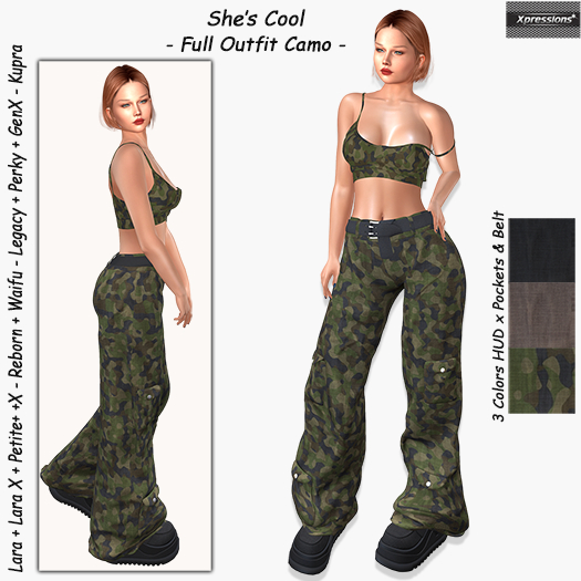 [Xprs] - She's Cool Outift Camo (LaraX included)