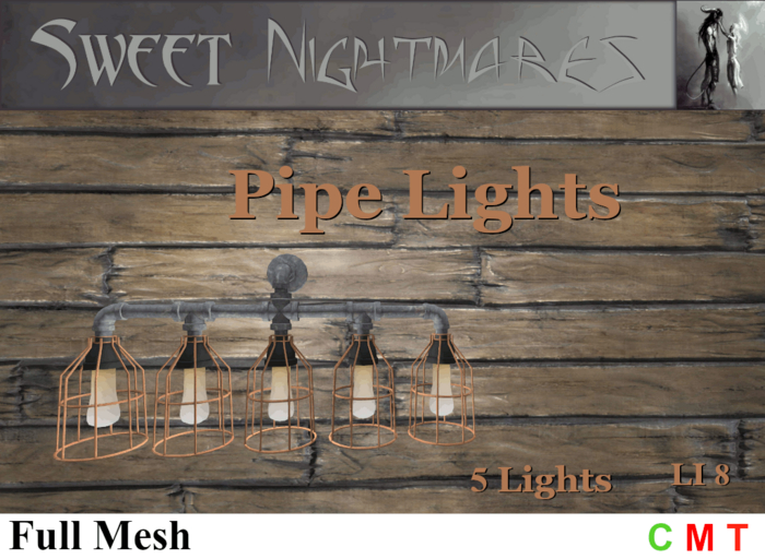 ~Sweet Nightmares~ Pipe Light Fixture - 5 Bulbs
