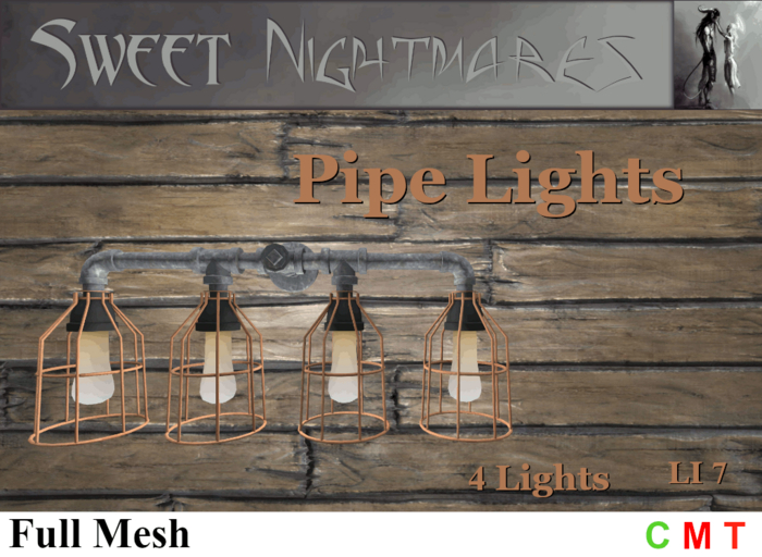 ~Sweet Nightmares~ Pipe Light Fixture - 4 Bulbs