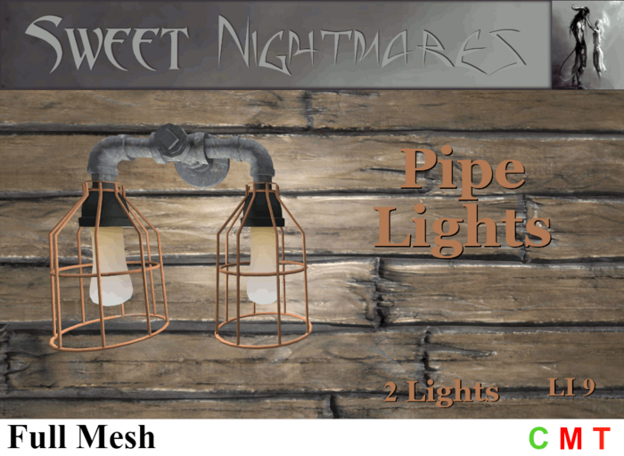 ~Sweet Nightmares~ Pipe Light Fixture - 2 Bulbs