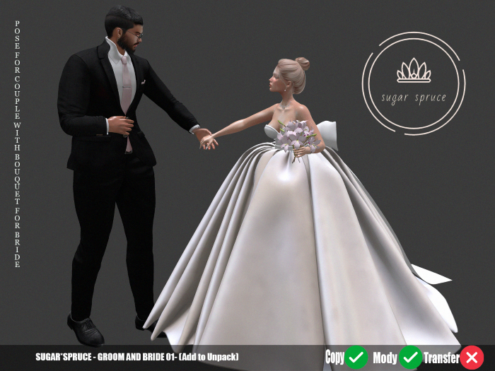 SUGAR SPRUCE -GROOM AND BRIDE  01  (ADD TO UNPACK)