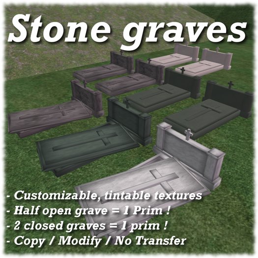 Sculpted Stone Graves / Tombs 1 prim
