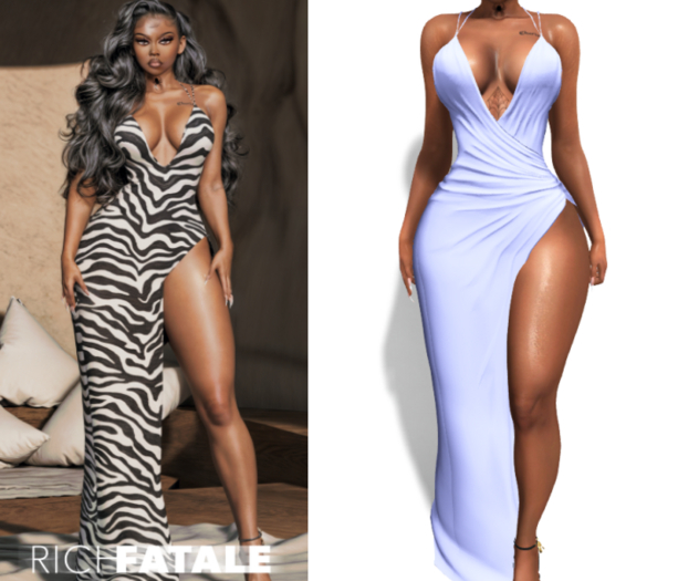 $RICH FATALE - HIGH SLIT MAXI - PERIWINKLE