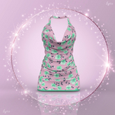 Floral Pink Cowl Neck Dress LaraX