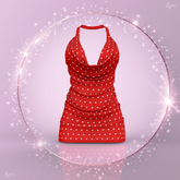 Valentine Red Cowl Neck Dress LaraX