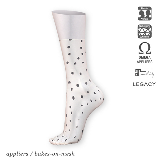 "Sophie" tulle BOM socks 02 cream w/ dots | Bakes-on-Mesh | Omega applier | Maitreya applier | Legacy applier