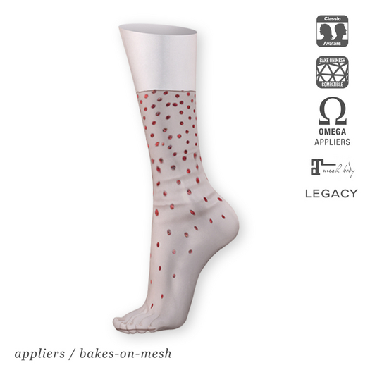 "Sophie" tulle BOM socks 07 red sparkles | Bakes-on-Mesh | Omega applier | Maitreya applier | Legacy applier
