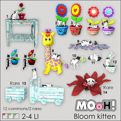 13. MOoH! Kitten train 4LI RARE