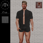 JTN Cody Zipper Polo & Shorts Set BLACK