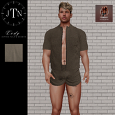 JTN Cody Zipper Polo & Shorts Set BROWN