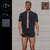 JTN Cody Zipper Polo & Shorts Set NAVY