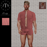 JTN Cody Zipper Polo & Shorts Set RED