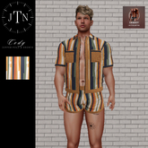 JTN Cody Zipper Polo & Shorts Set STRIPES