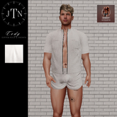 JTN Cody Zipper Polo & Shorts Set WHITE