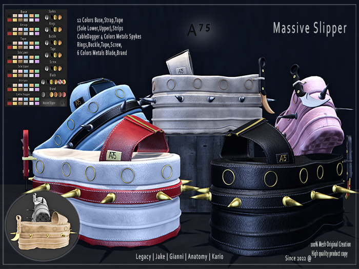 : A75 : Massive Slipper ( Beige&Gray )