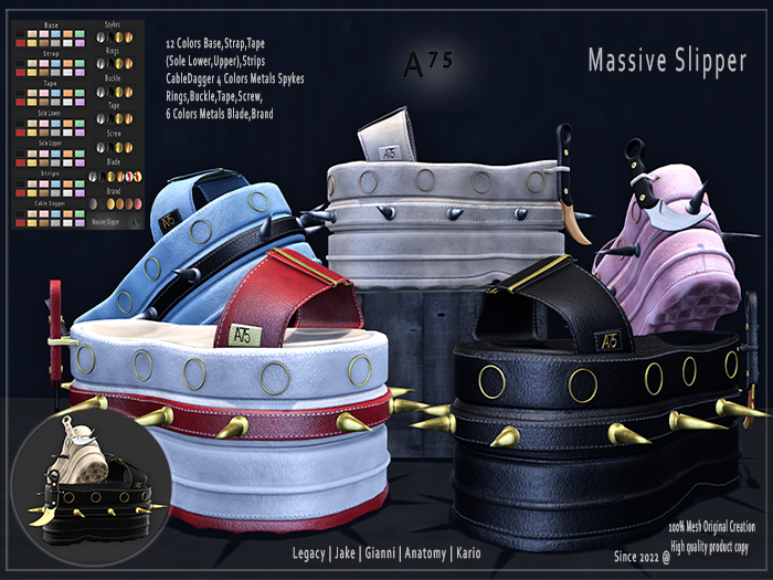 : A75 : Massive Slipper ( Black&Pale )