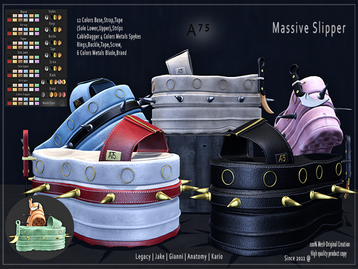: A75 : Massive Slipper ( Green&Orange )