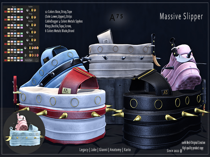 : A75 : Massive Slipper ( Pink&Blue )