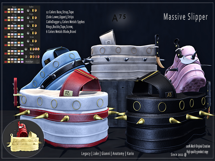 : A75 : Massive Slipper ( Red&Yellow )