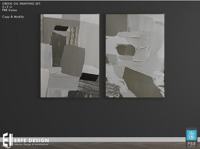 Green Oil Painting Set 4 LI [Erfe Design] *