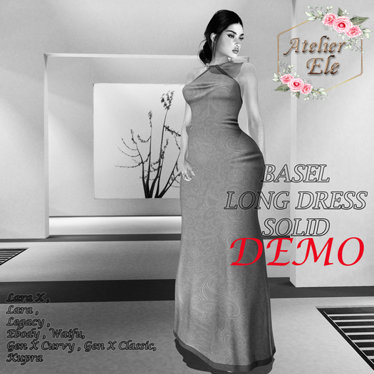 {AE} [ DEMO ]  BASEL LONG DRESS SOLID