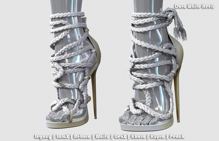 Dora White Heels 