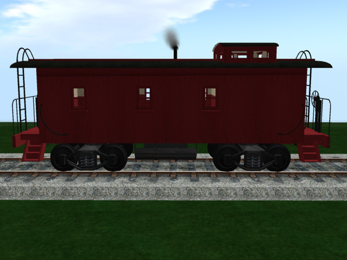 Old wooden red Caboose