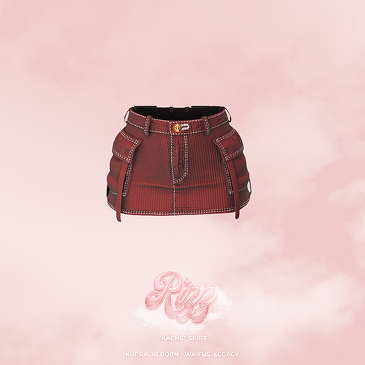 "RIZZ" x "KACHE" SKIRT - CHERRY