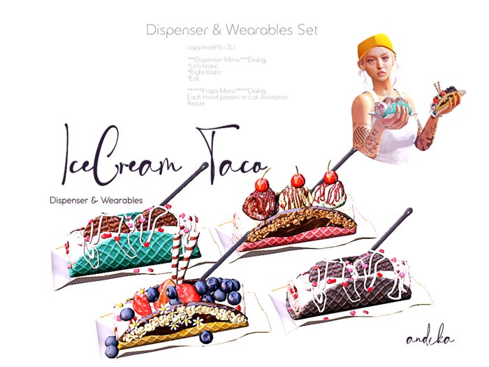ADD/andika{IceCream Taco}Dispenser & Wearables SET