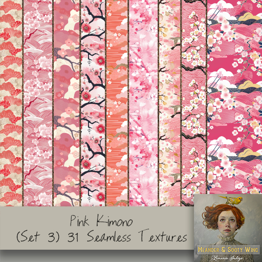 M/M (k) Pink Kimono Seamless (Set 3) (30) Textures