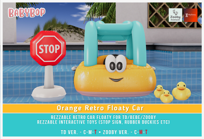 ::bb:: Retro Car Floaty - Orange - Zooby
