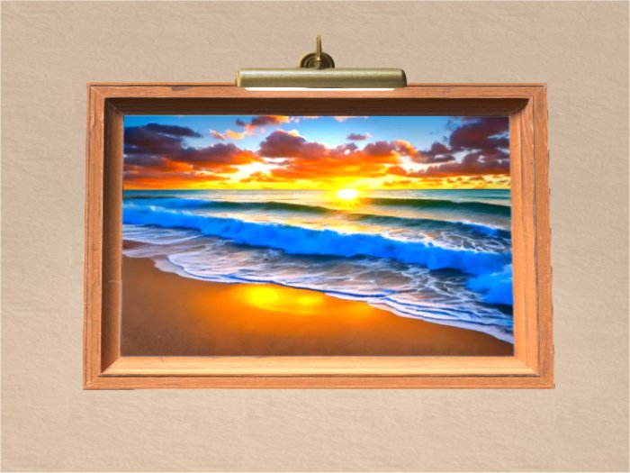 Beachy Sunrise Framed {Shabby Orange} Lighted