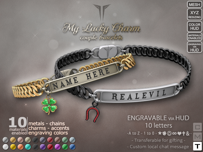 **RE** My Lucky Charm Couple Bracelets - Unisex - Engraving