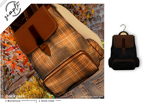 [simpleCUTE] Backpack - Brown/ Black   //ADD ME//