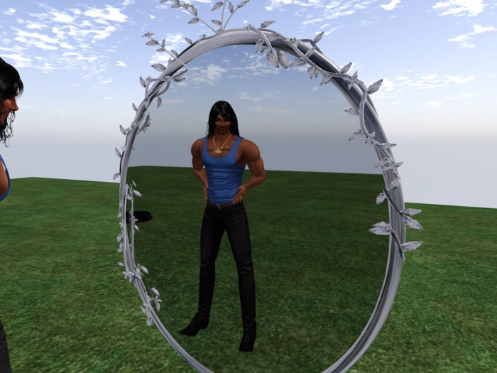 TM Vined Oval Mirror with Reflection - Silver