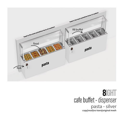 8 Cafe Buffet Silver Fatpack - Dispenser