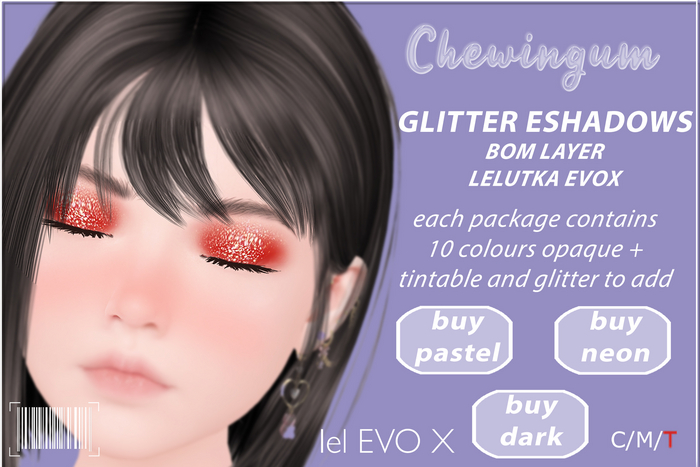 Chewingum GLITTER EYESHADOWS NEON SET BOX
