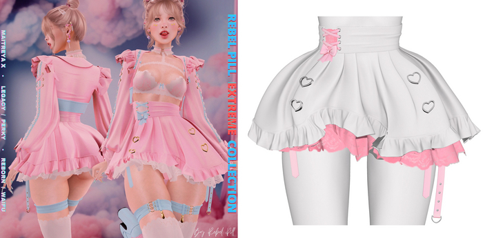 Rebelpill - Extreme Collection Skirt White