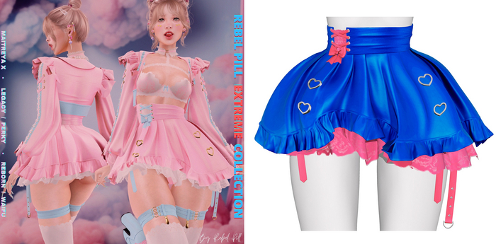 Rebelpill - Extreme Collection Skirt Splashy Blue
