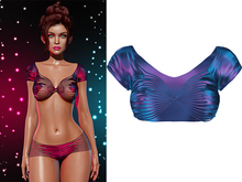 Cherry Ripped Cropped Shirt 2.0 [Holo Galaxy] - Maitreya Lara • LaraX • Petite • PetiteX • Legacy • Reborn Tops
