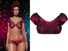 Cherry Ripped Cropped Shirt 2.0 [Holo Cherry Red Wine] - Maitreya Lara • LaraX • Petite • PetiteX • Legacy • Reborn