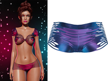 Cherry Ripped Shorts 2.0 [Holo Galaxy] - Maitreya Lara • LaraX • Petite • PetiteX • Legacy • Reborn Bottoms