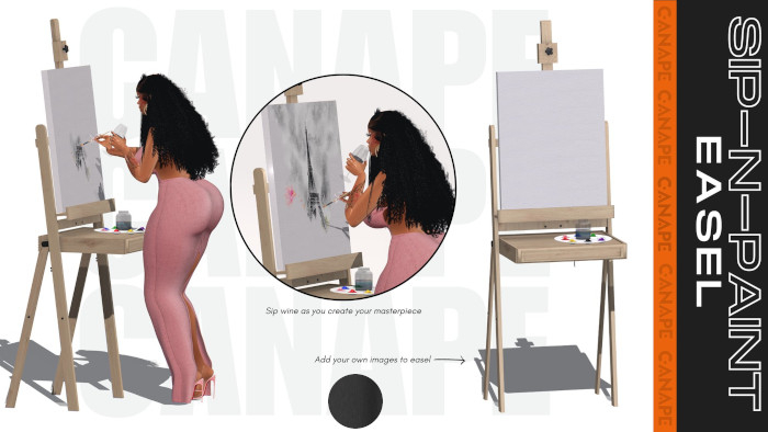 [Canape] Sip-n-Paint Paint Easel - BLACK