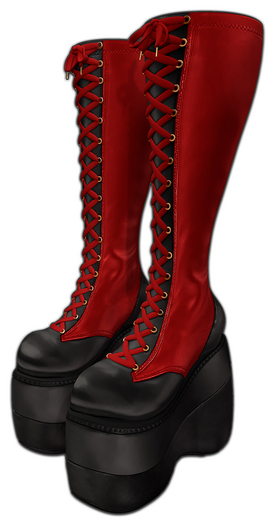 [YAN] Classic combat boots - red duo