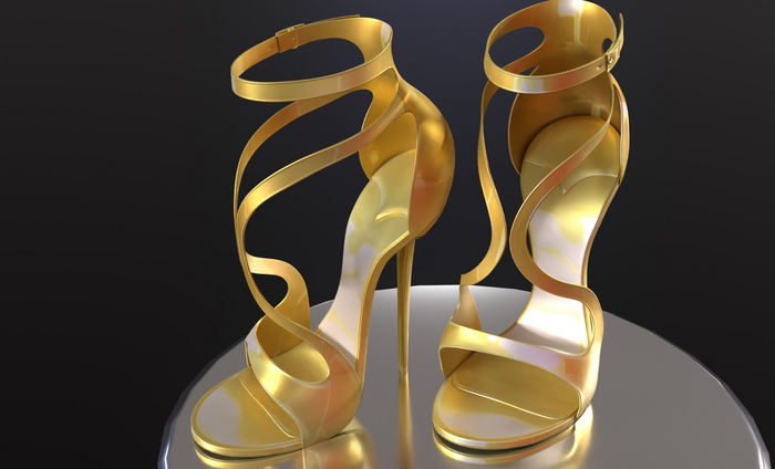 Debra Gold Heels 