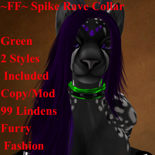 ~FF~ Spike Rave Collar Blue Furry