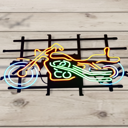 Sign- Neon Motorcycle Boxed