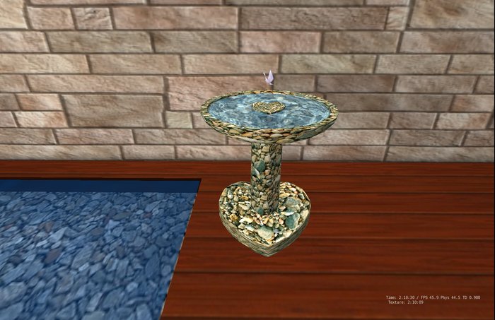Valentine Birdbath with doves