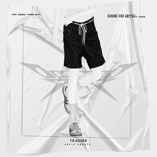 [Traume] Arctic Black Shorts